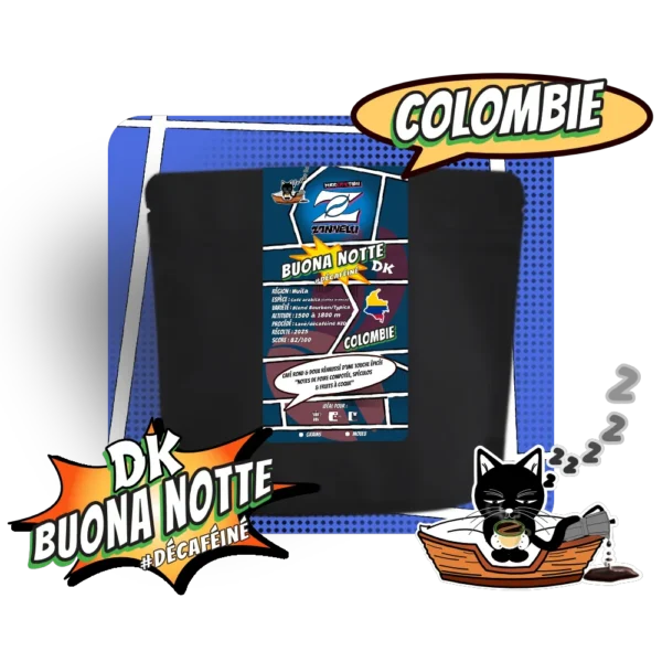 Sachet DK Colombie - Café spécialité décaféiné H2O 100% arabica -Torréfaction Cafés Zannelli 84110 Vaison La Romaine Vaucluse Provence