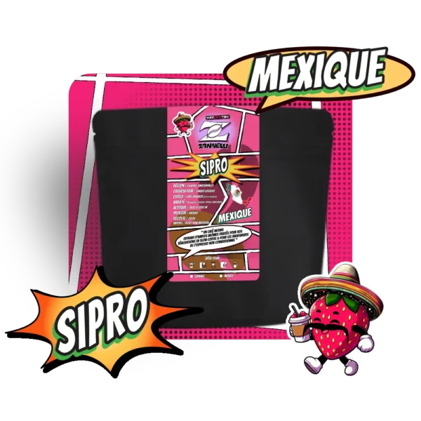 Sachet de café Mexique Sipro - Café specialite 100% arabica Torréfaction Cafés Zannelli 26110 Nyons Drome Provence