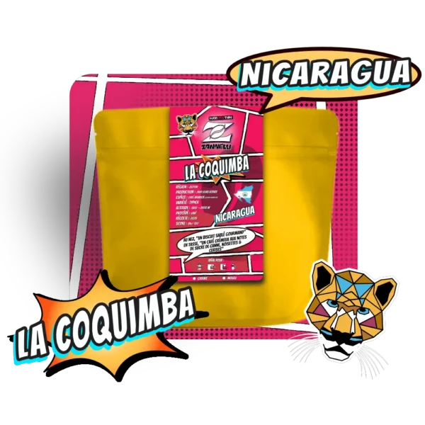 Sachet de café Nicaragua La Coquimba - Café spécialité 100% arabica Torréfaction Cafés Zannelli 26110 Nyons Drome Provence