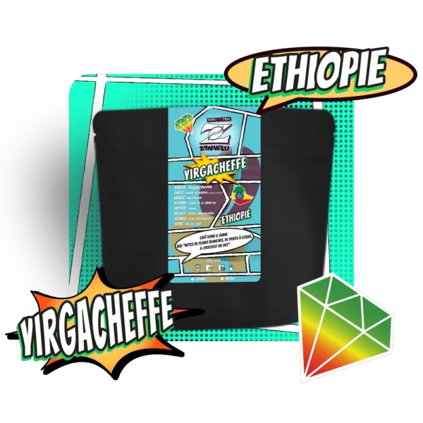 Ethiopie Yirgacheffe Lavé - Sachet Café arabica Torréfaction Zannelli 26170 Buis Les Baronnies Drome Provence
