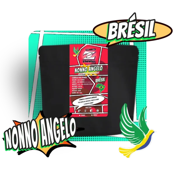 Nonno Angelo Brésil - Sachet Café arabica Torréfaction Zannelli 26110 Nyons Drome Provence